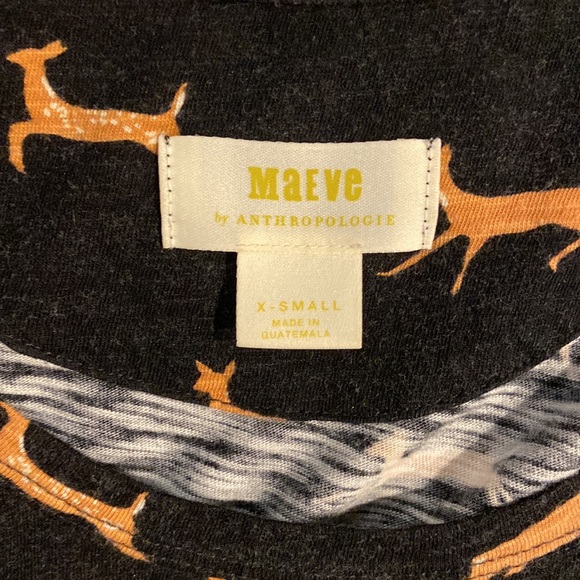 Anthropologie Maeve Audra Deer 🦌  Print Top - Picture 4 of 6